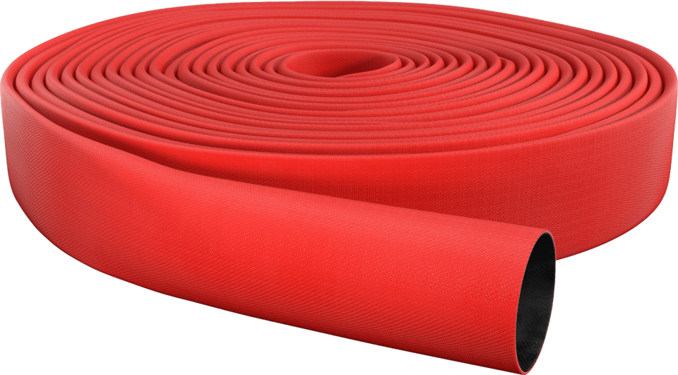 Eschbach INDUSTRIE coated &ndash; coated industrial hose for water supply, construction sites, industrial plants, polyurethane outer coating, 100% polyester fabric, EPDM inner rubber lining, age-resistant